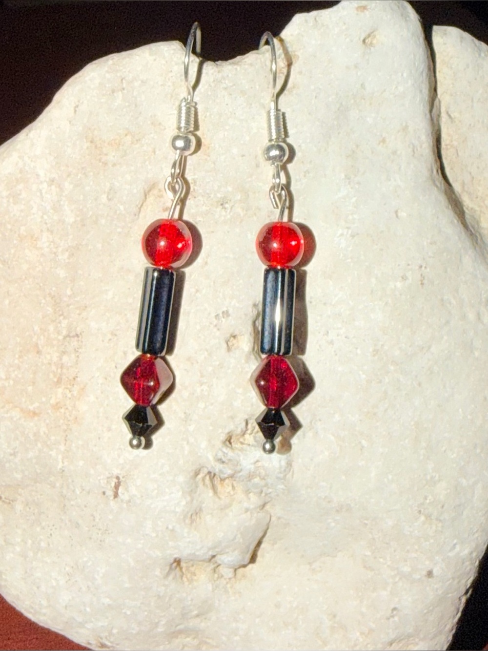 ✨Handmade✨ Red Bead Drop Earrings - Hypoallergenic